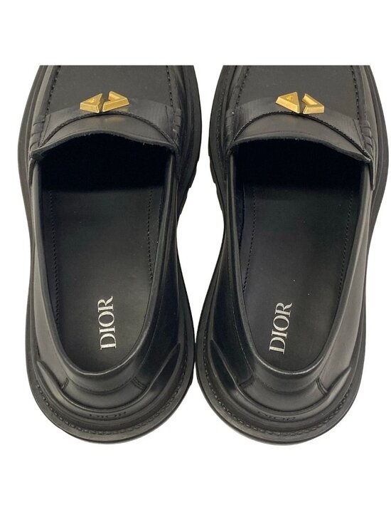 Dior Loafers 40 CD Diamond Leather Black Gold main image 8